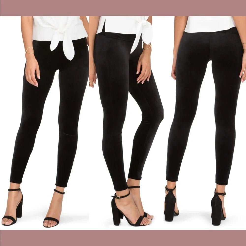 NWT $98 Spanx [ XS ] Velvet Leggings in Very Black #5621‎